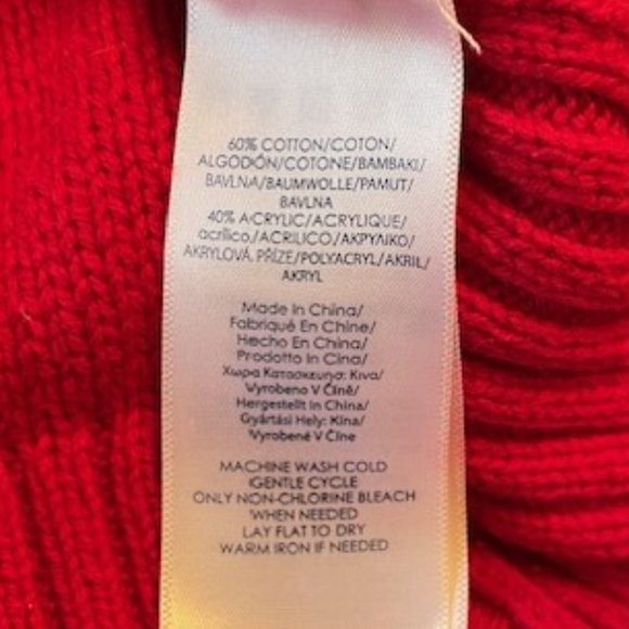 Chaps Red Crew Neck Cotton Sweater - Picture 4 of 5